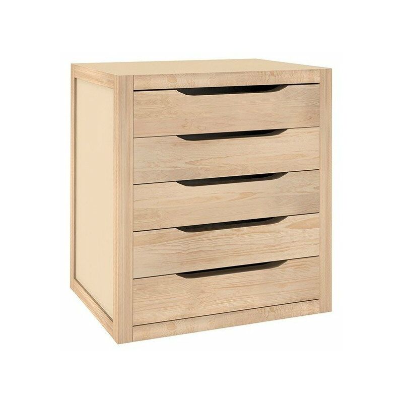 Bloc 5 tiroirs natura en pin massif brut 39x45,8x30cm ref blna50 99 Astigarraga