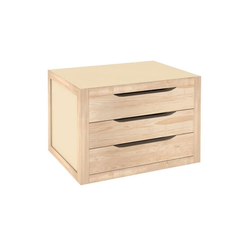 Bloc 3 tiroirs Natura en pin massif + contre plaqué 16mm - Astigarraga