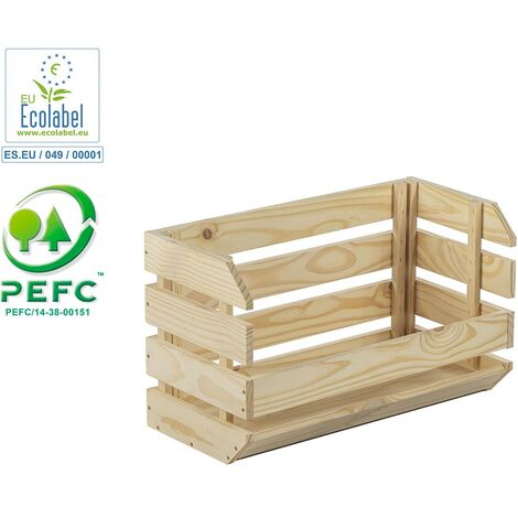 ASTIGARRAGA EVCAPI.99 Caja apilable resistente de madera maciza de pino 35,3x60x28,5cm