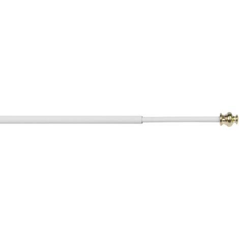 astina in acciaio plasticato bianca testa ottone estensibile da 60 a 80 cm
