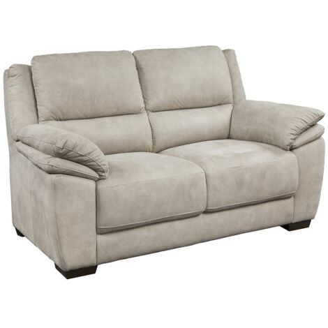 ASTIO - Canapé Fixe 2 Places Tissu Majestic Beige