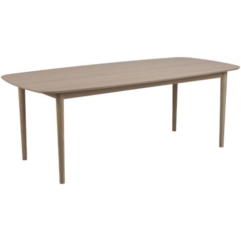 Aston Esstisch oval, vorbereitet für Zusatzplatten, weiß geölt eichendekor.