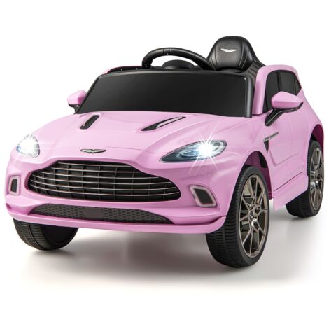 Aston Martin DBX Voiture Electrique 12V Enfants avec Télécommande 2,4G Véhicule Moderne avec Lumières LED et Musique pour 3-8 Ans  Rose Maison Chic
