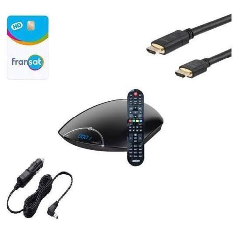 ASTON Récepteur TV satellite HD CONNECT + Carte Viacess Fransat PC6 + Câble HDMI+ câble allume cigare - HD ME