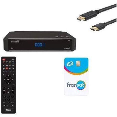 ASTON Récepteur TV satellite HD Connect + Carte Viacess Fransat PC6 + Câble HDMI -HD ME