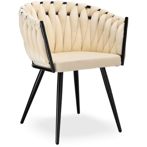 ASTON VELVET fauteuil en velours tissé beige