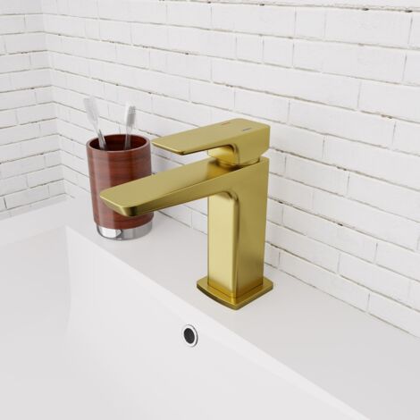 Astra Brushed Brass Bathroom Basin Mono Mixer Tap