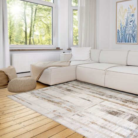 ASTRA Tapis «Jules» Rayons gris-beige 160x230 cm tapis à poils courts doux