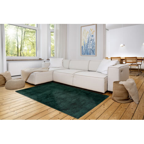 ASTRA Tapis «Sam» Uni Vert 200x280 cm très grand tapis à poils courts doux