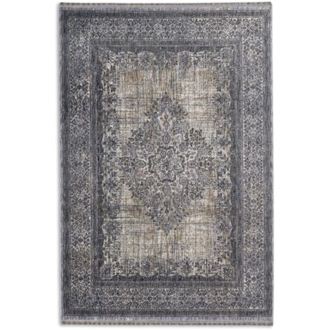 ASTRA Tapis «Sarezzo» bordure bleu 160x230 cm Tapis à poils doux