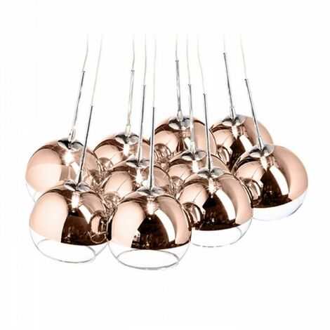 ASTRAL suspension verre cuivre/verre clair 230V/12V G4 10x20W