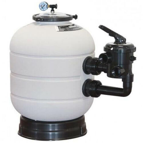 Astralpool – Filtre à sable 560 mm – Débit max 12 m3/h – Monobloc en résine plastique – Vanne 6 voies latérale – Manomètre et purge d'air inclus