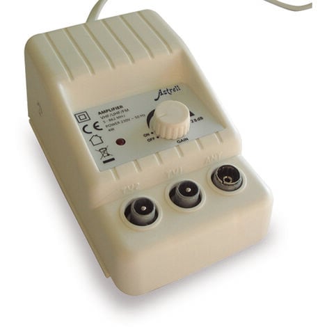 Astrell 011930 - Amplificador de interior con ajuste de ganancia 2 salidas  TV