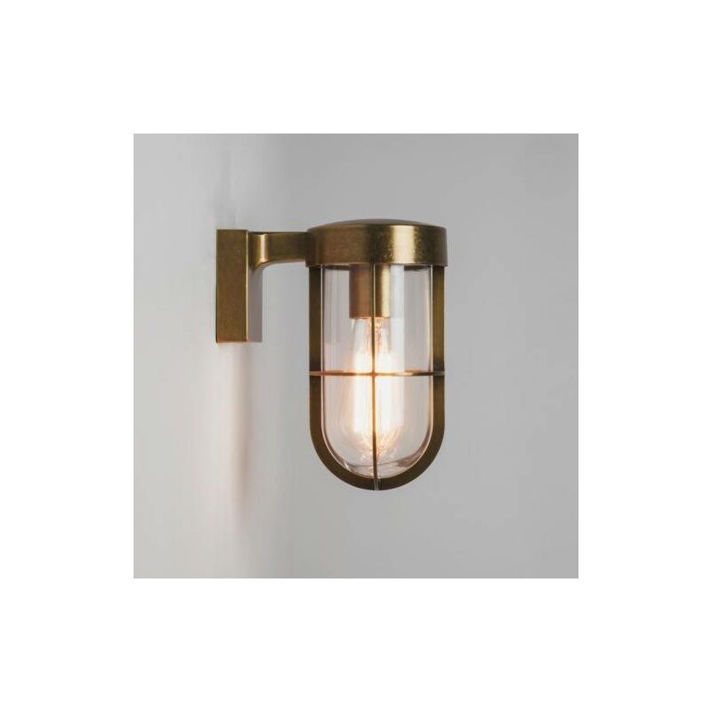 Astro Cabin - 1 Light Outdoor Wall Lantern Antique Brass IP44, E27