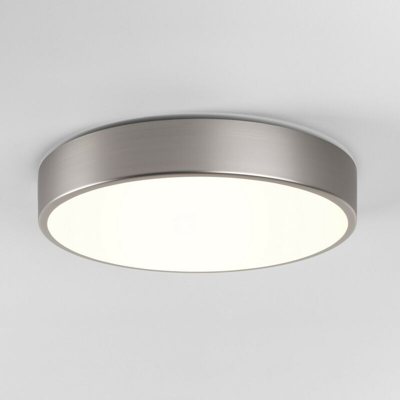 Astro Mallon LED Bathroom Flush Ceiling Light Matt Nickel IP44