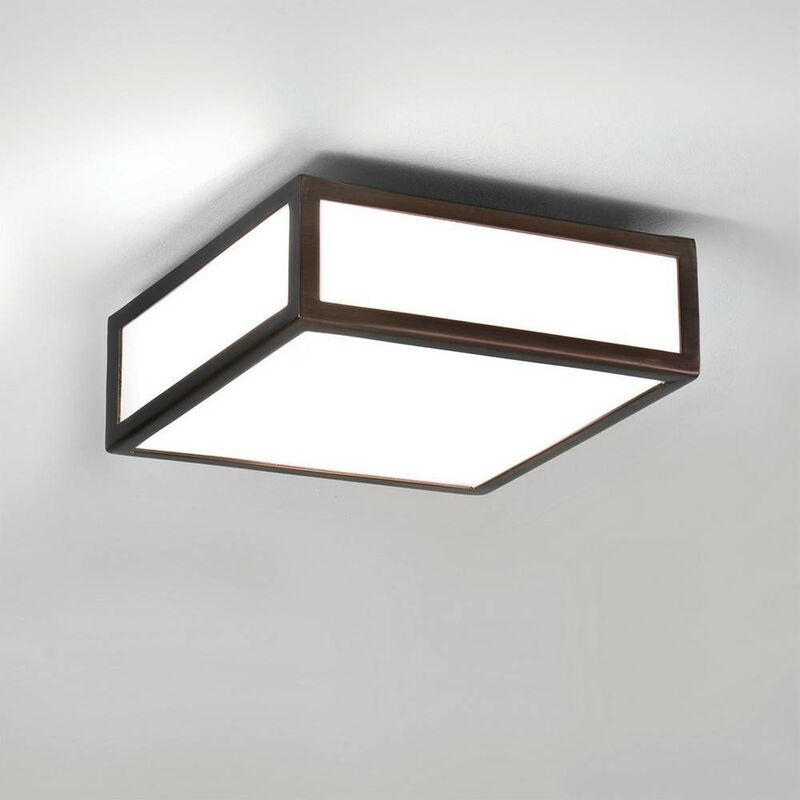 Astro Mashiko 200 - Bathroom Square Ceiling Light Bronze IP44, E27