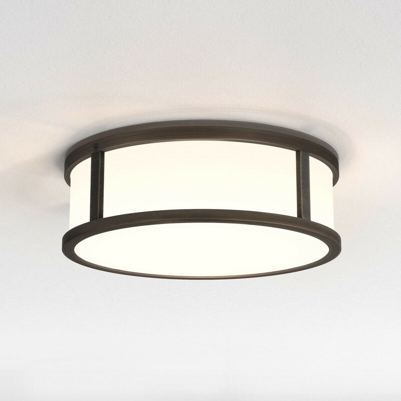 Astro Mashiko LED 23cm Round Bathroom Flush Ceiling Light Bronze IP44