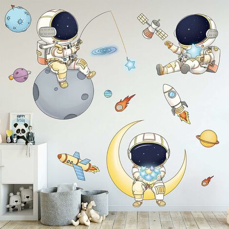 Arthouse Spaceman Astronaut Space Planets UFO Space Wallpaper Childrens  Navy