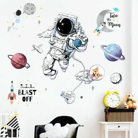Stickers muraux Autocollants lumineux astronaute planète