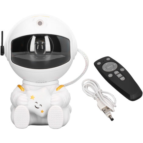 Astronauten-Sternenprojektor-Nachtlicht, ferngesteuerter LED-RGB-Sternenlichtprojektor, USB-betriebener Raumfahrer-Sternenlichtprojektor für die Decke, Schlafzimmerdekoration für Kinder, Erwachsene, H