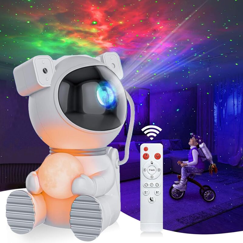 Astronautes projecteur ciel etoile, Veilleuse LED Ciel étoilé avec télécommande Rotation 360°16 Modes Galaxy Projector pour enfants Adultes Chambre
