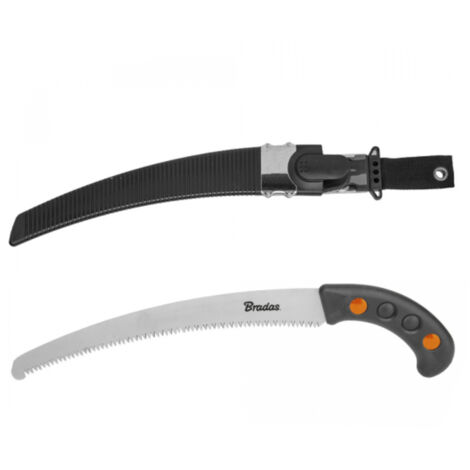 Astsäge gebogen mit Gürtelclipholster, 320 mm SK5-Stahl