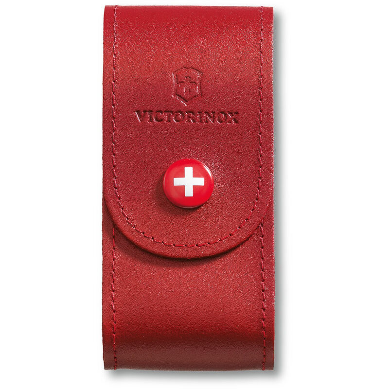 Image of Astuccio da cintura in pelle Victorinox, con passante per cintura e bottone a pressione, 101 x 35 mm, 41 g, colore rosso