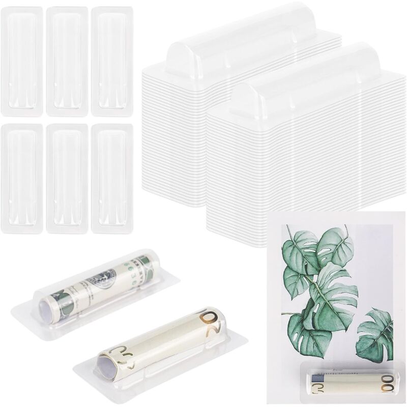 Astuccio per balsamo per labbra, confezione da 40, astuccio trasparente per balsamo per labbra con retro autoadesivo per riporre rossetto, sacchetti