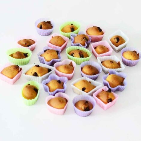ASTUCEO - 24 moules à gâteaux en silicone couleur pastel