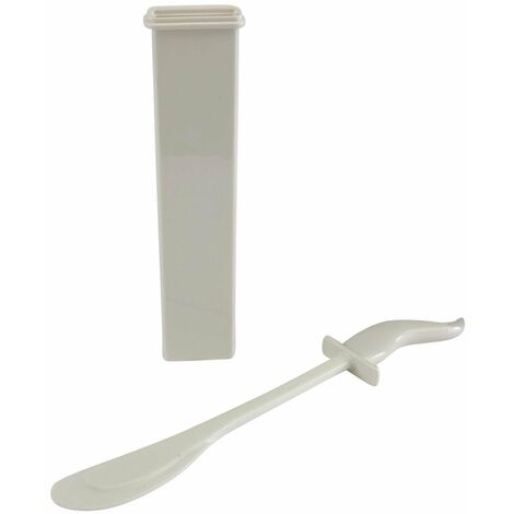 ASTUCEO - Brosse WC extra plate blanc plastique 41 x 7 x 3 cm