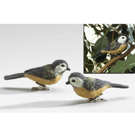 ASTUCEO - Oiseaux décoratifs sur pince - lot de 2