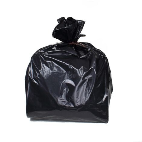 ASTUCEO - Sac poubelle 100 litres noir polyéthylène 82 x 87 cm - Lot de 20 - Noir