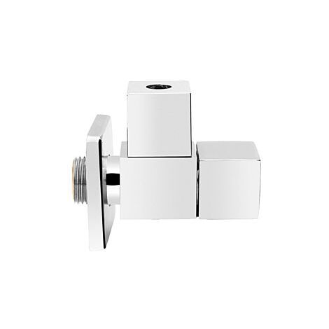 ASW Design-Eckventil 108688 Messing verchromt, kantige Bauform, 1/2" x 10 mm