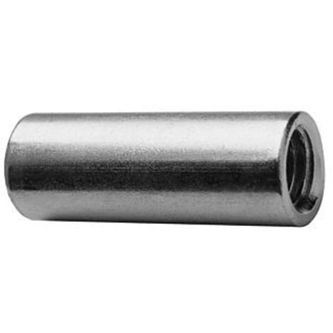 ASW Gewindemuffe 368030 M 8 x 30 mm, Stahl verzinkt, rund mit durchgehendem Gewinde