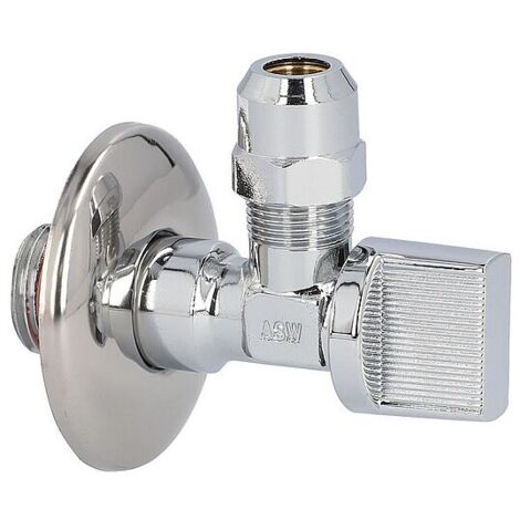 ASW Kugel-Eckventil 1/2'' x 3/8'' - selbstdichtend, Messing verchromt