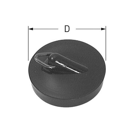 ASW Magnetstopfen Ø 45,5 mm, Stopfen Badewanne,  Abflussstopfen, schwarz, Ablaufstopfen