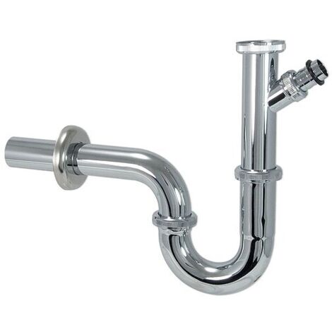 ASW Röhrensiphon DN 32 (1 1/4'') x Ø 32 mm - verchromt - mit Schlauchanschluss 3/4'' (19 mm)