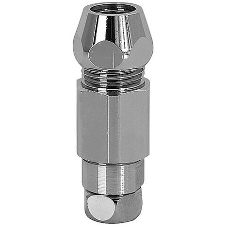 ASW Rückflußverhinderer 3/8'' + Überwurfmutter 3/8'' - mit Quetschverschraubung - Messing verchromt