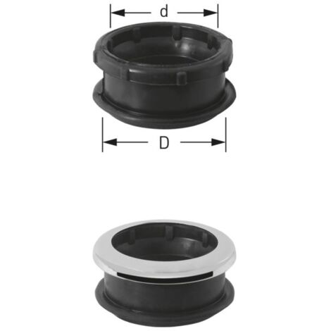 ASW Stedo Mület Trumpf WC-Verbinder 170147 für SPülrohr, Ø 55 mm, Rohr 45 mm, schwarz