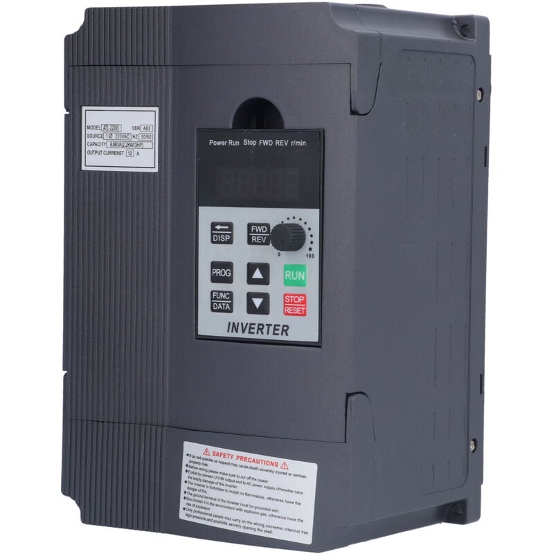 Jeffergarden - AT1-2200S Convertisseur de Fréquence vfd 2.2kW, Entrée DC220V, Sortie Triphasé 0-380V, Régulateur de Vitesse Universel vfd, pour