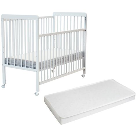 AT4 - Lit bébé coulissant en bois avec matelas ESSENTIEL 60 x 120 cm
