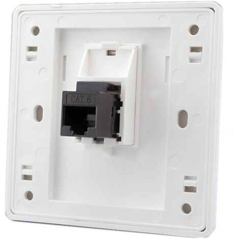 AT6 Gigabit RJ45 LAN Dual-Channel-Netzwerk-Wandsteckdose, gerade Front-Internet-Steckdose, 86 x 86 mm (LAN x 2)