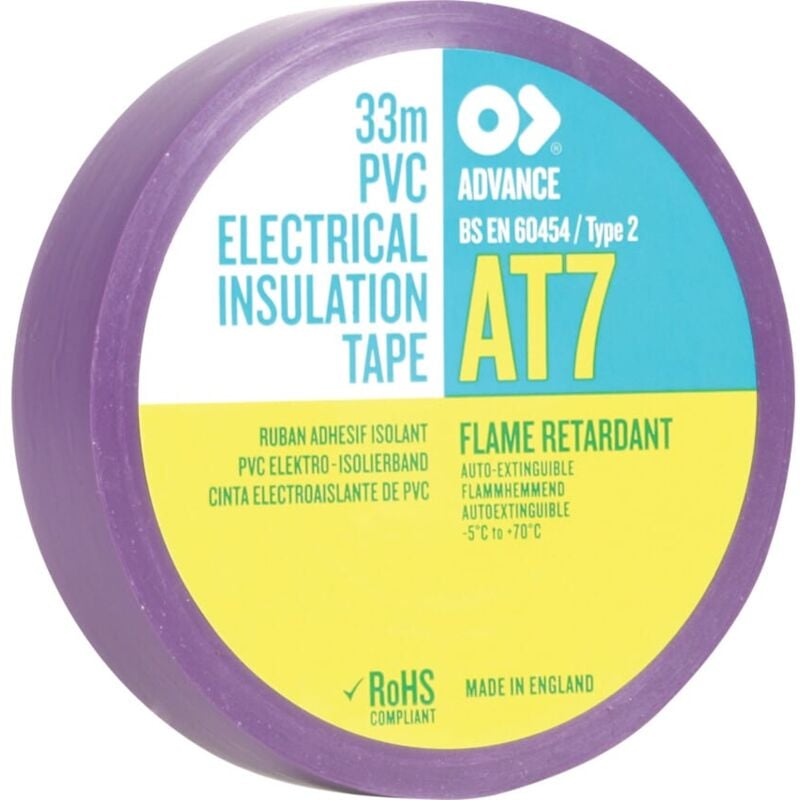 AT7 Purple pvc Insulation Tape - 19mm x 33m - Advance