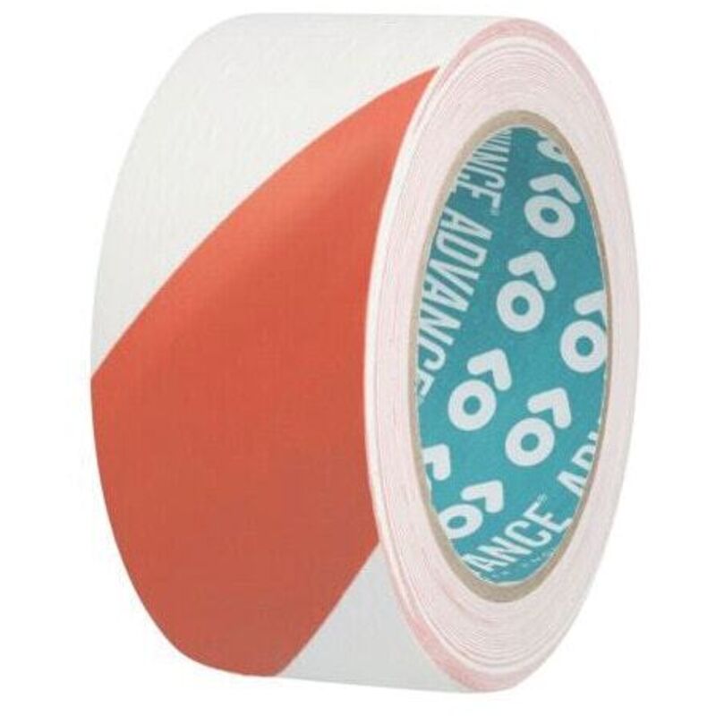 Advance - AT8 pvc Hazard Red/White Warning Tape - 50mm x 33m