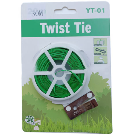 Ataduras para plantas, protección de alambre verde, 30 m, fijación de malla para bricolaje, 100 g, PP hierro