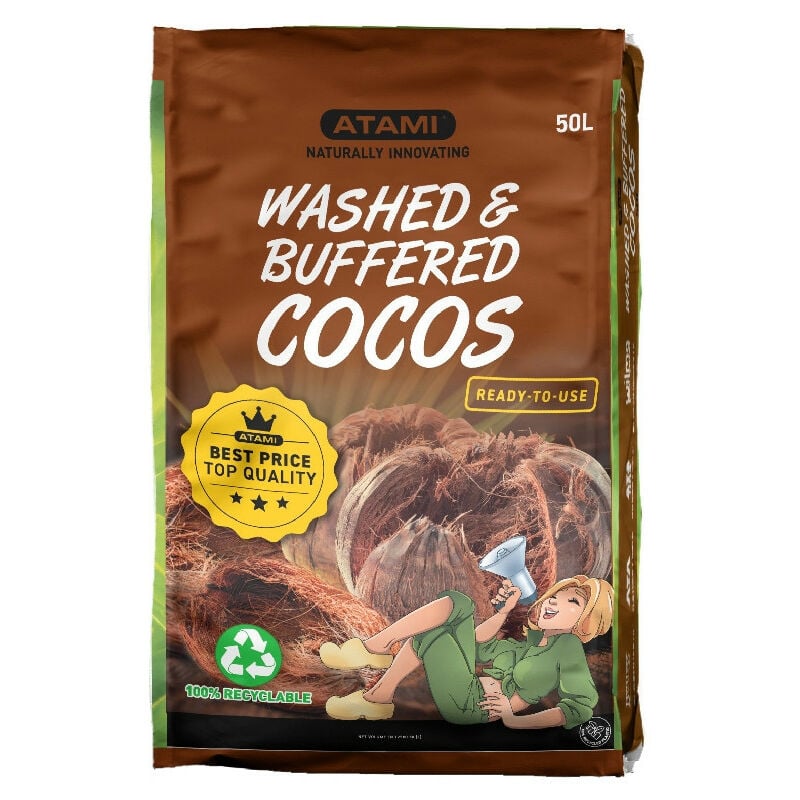 Substrat fibre de coco - Washed et Buffered Cocos - 50L Atami