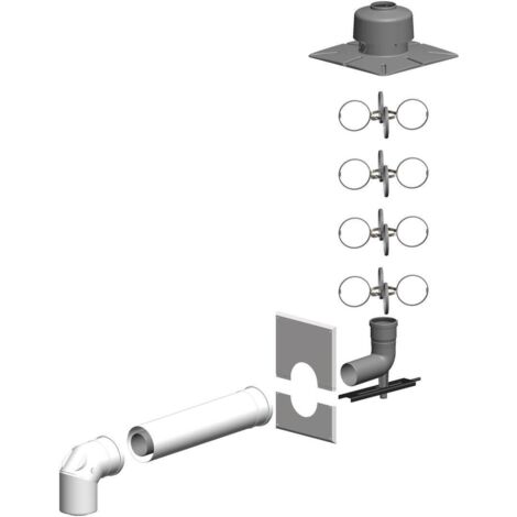 ATEC Kit de base DN 80/125 avec coude de contrôle 87 degrés, 1470