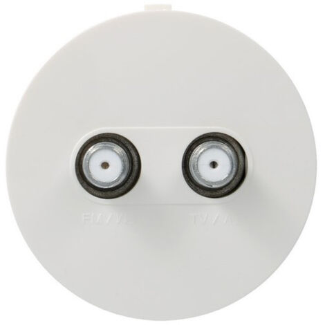 ateha Prise TV double type F associable pour réseaux câblés - HAGER WJA258B