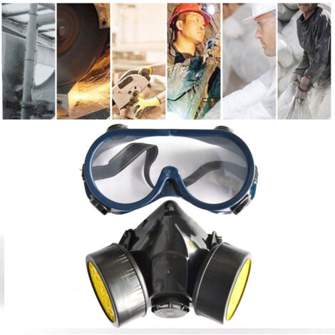 Atemschutzmaske mit integriertem Visier und doppelter Gasfiltration