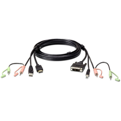 ATEN Cable KVM HDMI a DVI-D USB con audio de 1,8 m